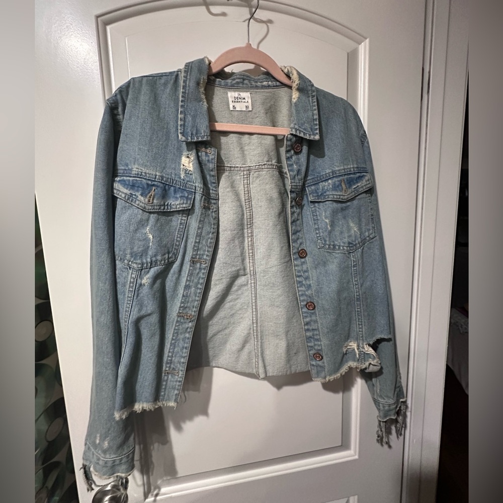 Distressed Light Wash Jean Jacket